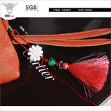 MIX-TOP-XB3361粉色串珠花朵搭配流苏穗子，流苏挂饰，厂家直销